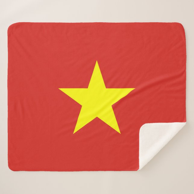 Manta Sherpa Banda del Sherpa Patriótico con bandera de Vietnam (Anverso (horizontal))