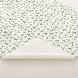 Manta Sherpa Bandas azules en crema - patrón sin fisuras.