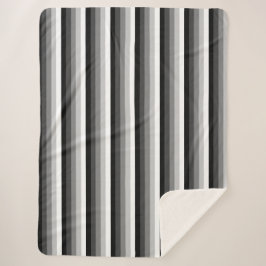 Manta Sherpa Bandas de sombra en blanco y negro