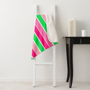 Manta Sherpa Bandas rojas y verdes audaces