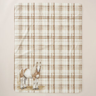Manta Sherpa Bandas rotas de caballo blanco marrón