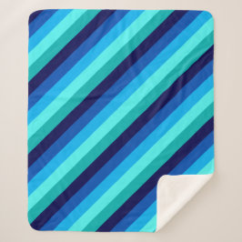 Manta Sherpa Bandas Verde azuladas Icy Blue Media Sherpa Blanke