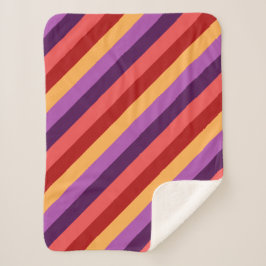 Manta Sherpa Bandas violetas rojas de cerezo con cubierta Sherp