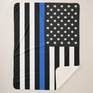 Manta Sherpa Bandera americana fina de Blue Line