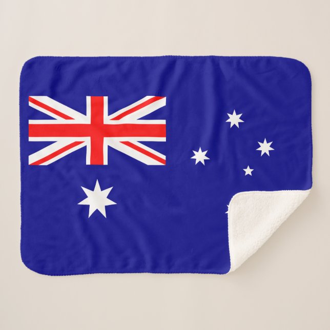 Manta Sherpa Bandera australiana patriótica Sherpa Blanket (Anverso (horizontal))