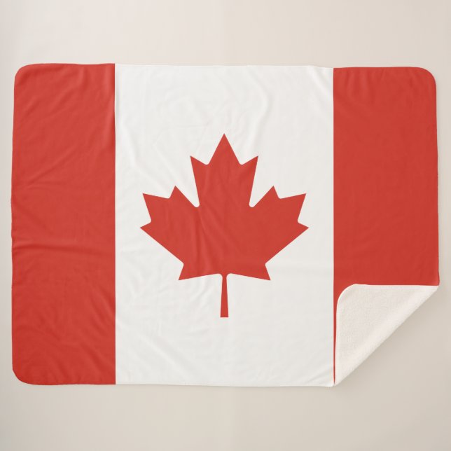 Manta Sherpa Bandera canadiense (hoja de arce) (Canadá) (Anverso (horizontal))