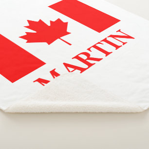 Manta Sherpa Bandera canadiense nombre familia Sherpa frazadas