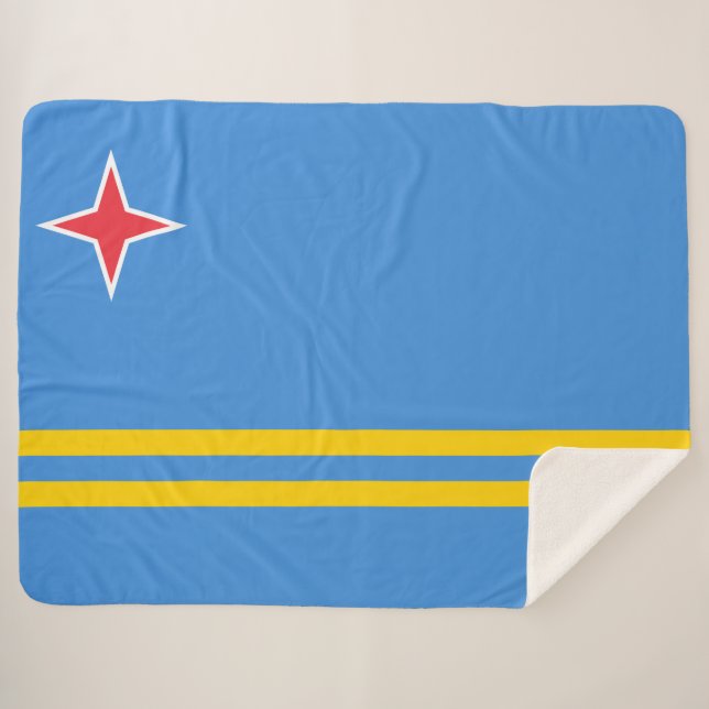 Manta Sherpa Bandera de Aruba (Anverso (horizontal))