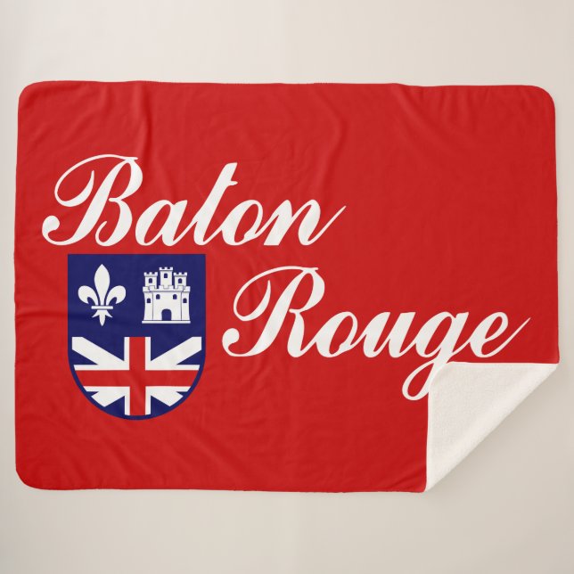 Manta Sherpa Bandera de Baton Rouge (Luisiana) (Anverso (horizontal))