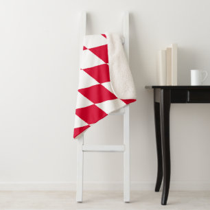 Manta Sherpa Bandera de Baviera de diamantes rojos y blancos