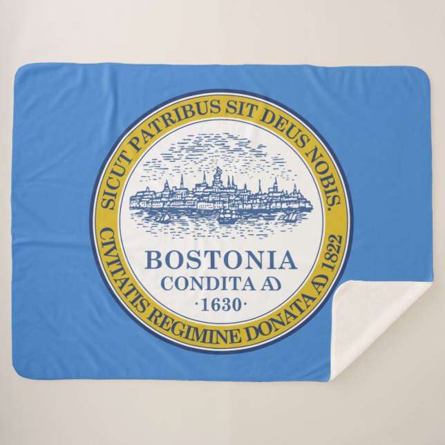 Manta Sherpa Bandera de Boston (Massachusetts) (Anverso (horizontal))