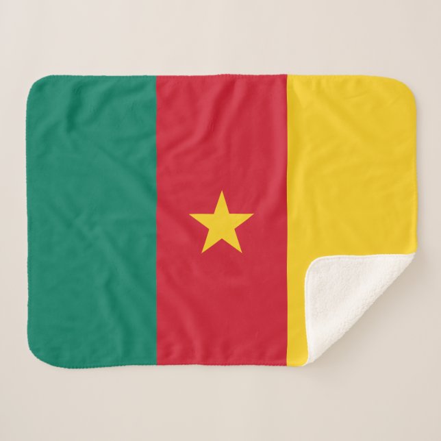 Manta Sherpa Bandera de Camerún Patriótico (Anverso (horizontal))