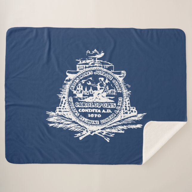 Manta Sherpa Bandera de Charleston (Carolina del Sur) (Anverso (horizontal))