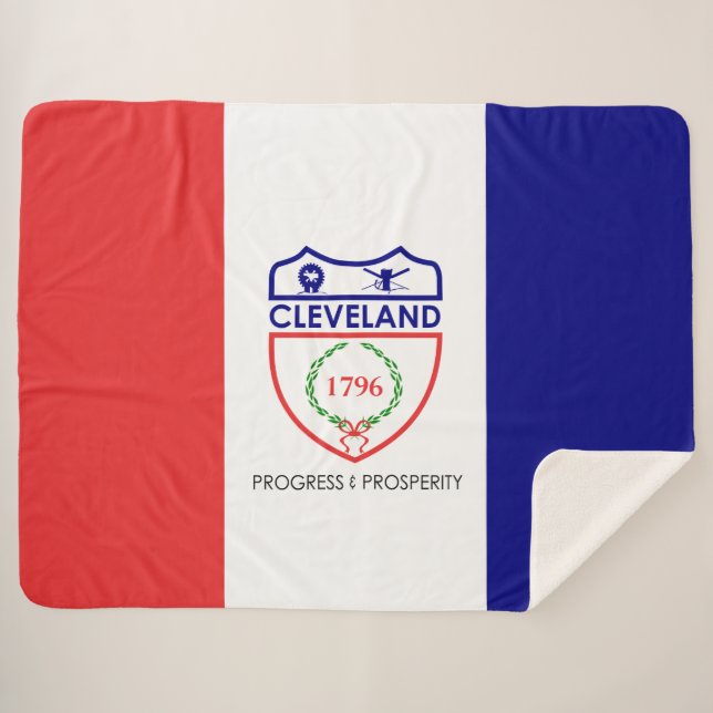 Manta Sherpa Bandera de Cleveland (Ohio) (Anverso (horizontal))