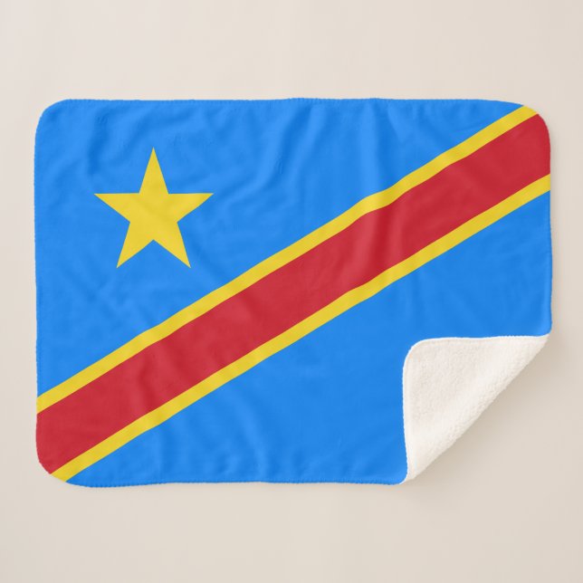 Manta Sherpa Bandera de Congo Kinshasa (Anverso (horizontal))