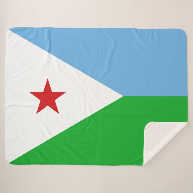 Manta Sherpa Bandera de Djibouti (Nación Africana) (Anverso (horizontal))