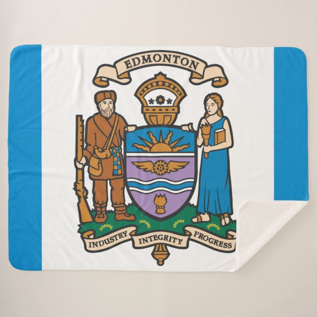 Manta Sherpa Bandera de Edmonton (Alberta, Canadá) (Anverso (horizontal))