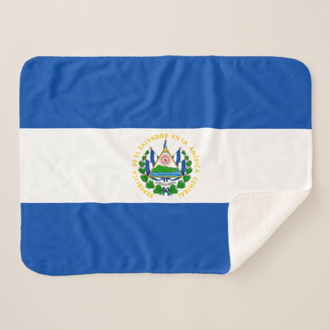 Manta Sherpa Bandera de El Salvador (Anverso (horizontal))