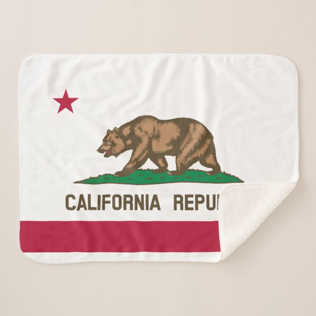 Manta Sherpa Bandera de estado de California (Anverso (horizontal))
