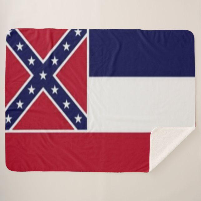 MANTA SHERPA BANDERA DE ESTADO DE MISSISSIPPI (Anverso (horizontal))