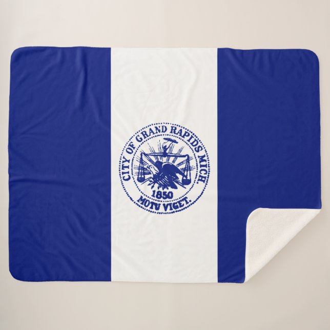 Manta Sherpa Bandera de Grand Rapids (Michigan City) (Anverso (horizontal))
