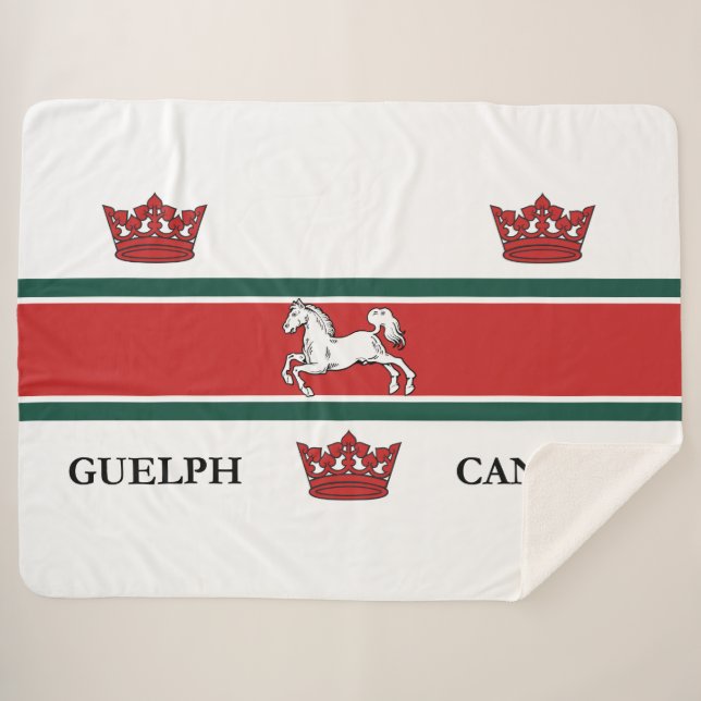 Manta Sherpa Bandera de Guelph (Ontario, Canadá) (Anverso (horizontal))