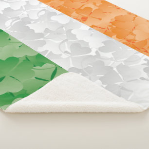 Manta Sherpa Bandera de Irlanda con un patrón de shamrock