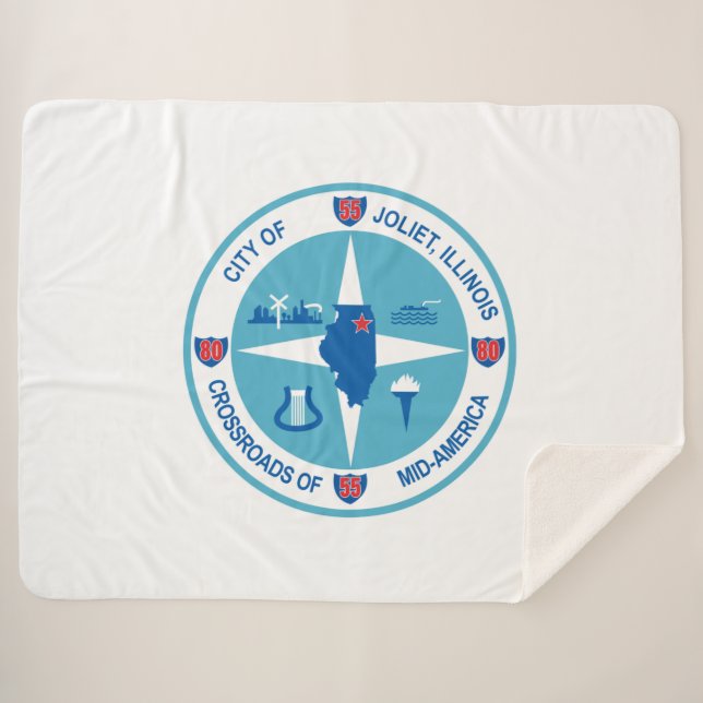 Manta Sherpa Bandera de Joliet (Illinois) (Anverso (horizontal))