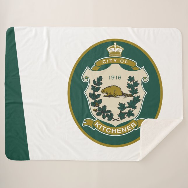 Manta Sherpa Bandera de Kitchener (Ontario, Canadá) (Anverso (horizontal))