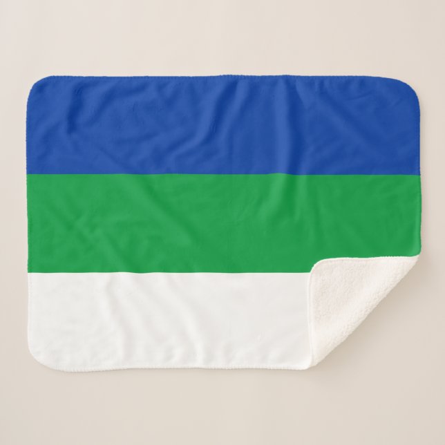 Manta Sherpa Bandera de la República de Komi (Anverso (horizontal))