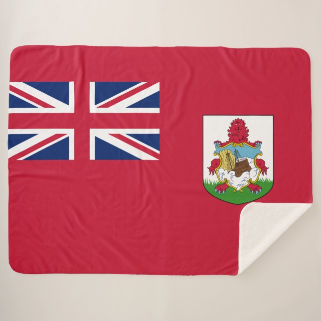 Manta Sherpa Bandera de las Bermudas (Bermudas) (Islas del Cari (Anverso (horizontal))