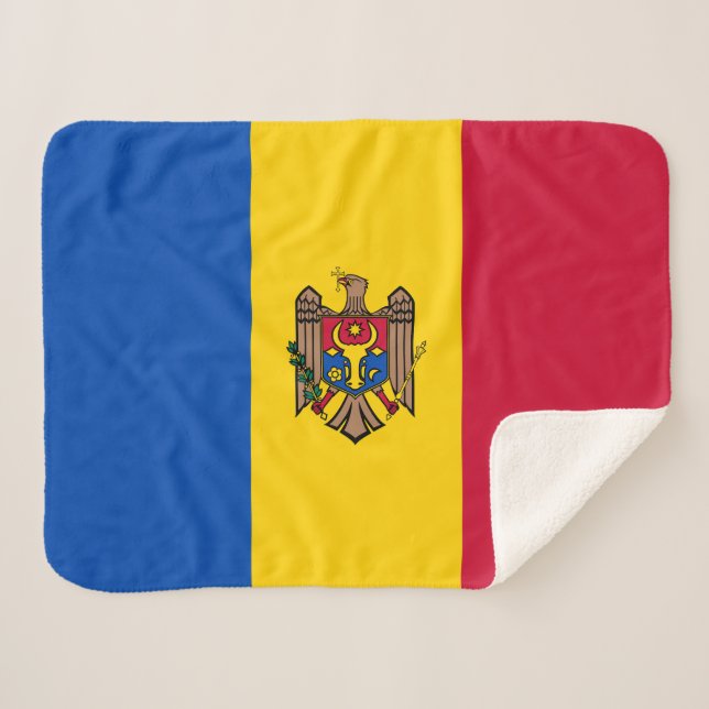 Manta Sherpa Bandera de Moldavia (Anverso (horizontal))