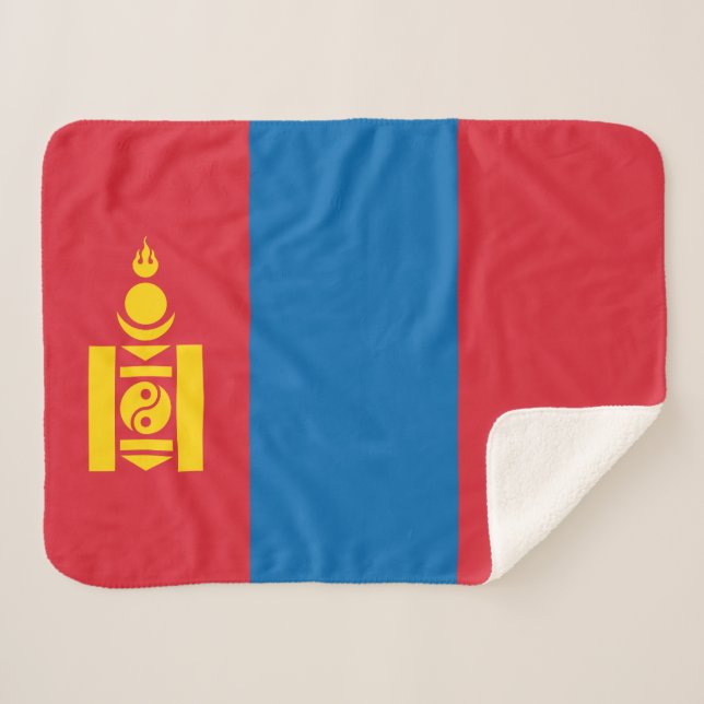 Manta Sherpa Bandera de Mongolia (Anverso (horizontal))