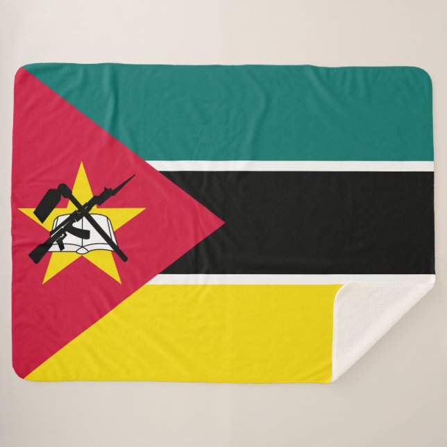 Manta Sherpa Bandera de Mozambique (Bandera nacional) (África) (Anverso (horizontal))