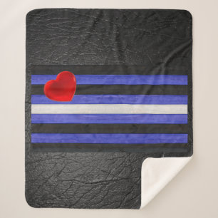 Manta Sherpa bandera de orgullo de cuero de SlipperyJoe's negro