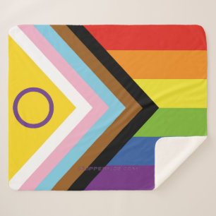 Manta Sherpa Bandera de orgullo intersexual de SlipperyJoe's fo