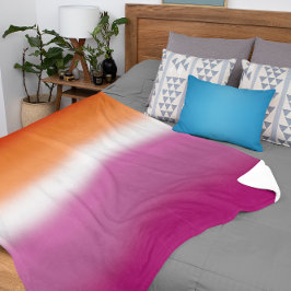Manta Sherpa Bandera de orgullo lésbico con gradiente – Bandera