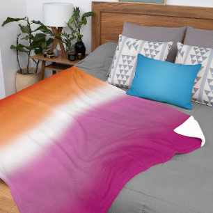 Manta Sherpa Bandera de orgullo lésbico con gradiente – Bandera