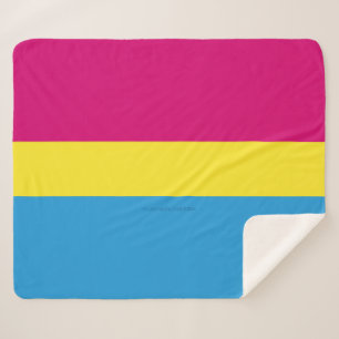 Manta Sherpa bandera de orgullo pansexual SlipperyJoe rosa ámba