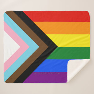 Manta Sherpa Bandera de orgullo progresista de SlipperyJoe's se