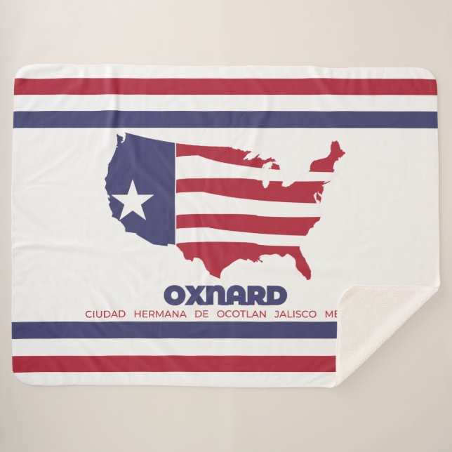 Manta Sherpa Bandera de Oxnard (California) (Anverso (horizontal))