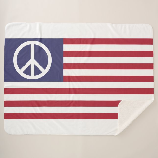Manta Sherpa Bandera de Paz de Estados Unidos (Anverso (horizontal))