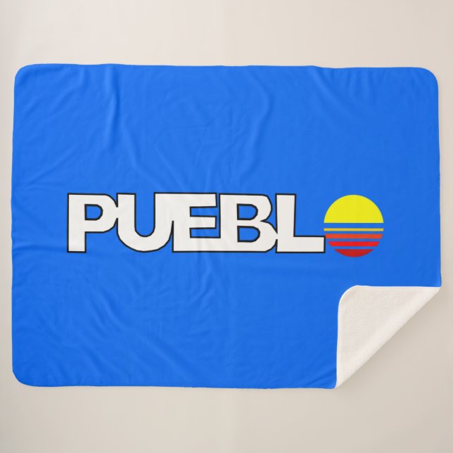 Manta Sherpa Bandera de Pueblo (Colorado) (Anverso (horizontal))