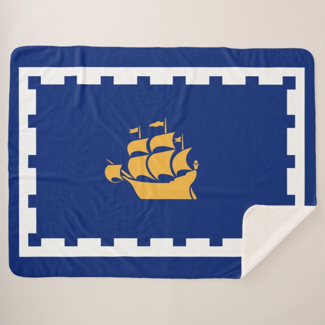 Manta Sherpa Bandera de Quebec (Quebec, Canadá) (Anverso (horizontal))