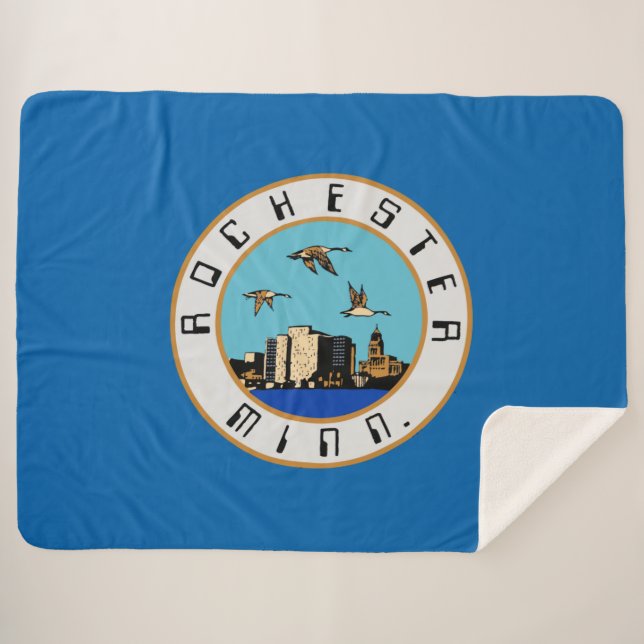 Manta Sherpa Bandera de Rochester (Minnesota) (Anverso (horizontal))