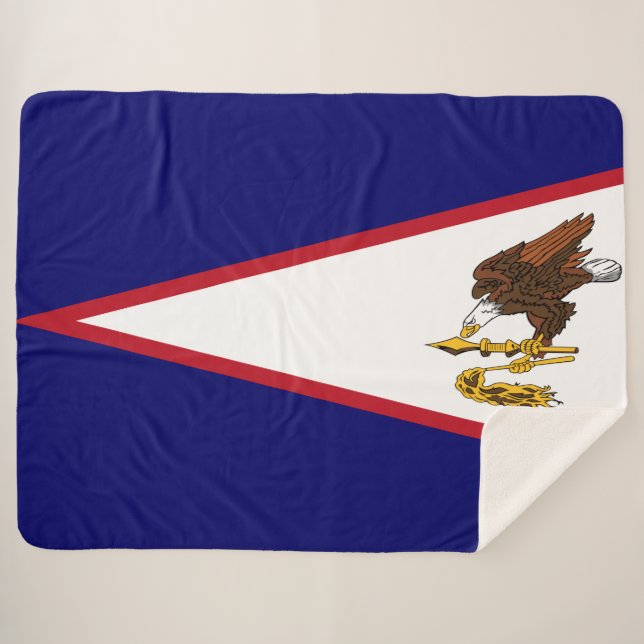 Manta Sherpa Bandera de Samoa Americana (Anverso (horizontal))