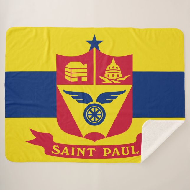 Manta Sherpa Bandera de San Pablo (Minnesota) (Anverso (horizontal))