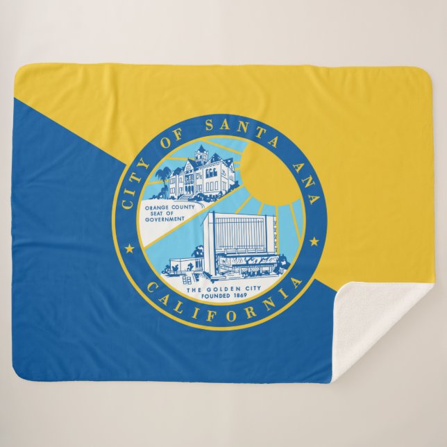Manta Sherpa Bandera de Santa Ana (California) (Anverso (horizontal))