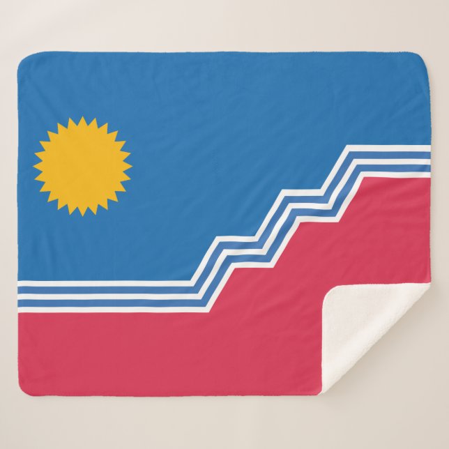 Manta Sherpa Bandera de Sioux Falls (Dakota del Sur) (Anverso (horizontal))