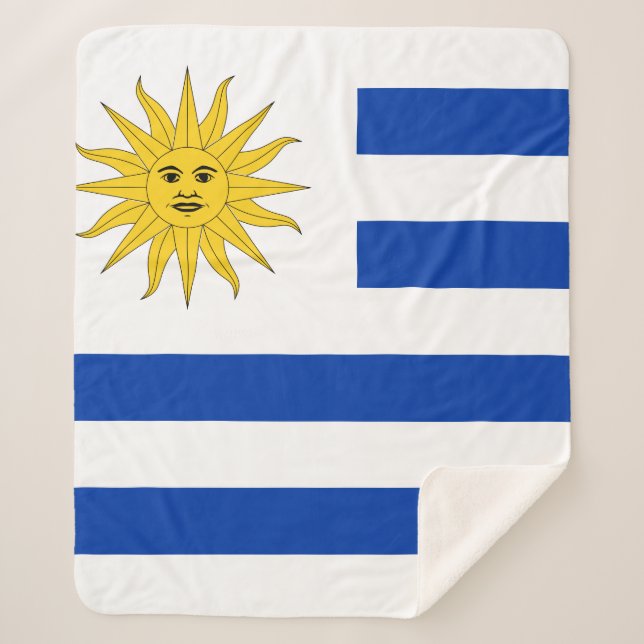 Manta Sherpa Bandera de Uruguay (Anverso)